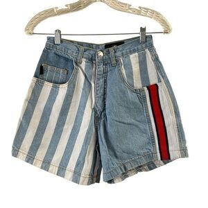Switch vintage denim striped jean high rise shorts